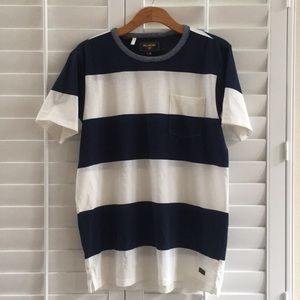 Men’s Navy and White Striped T
